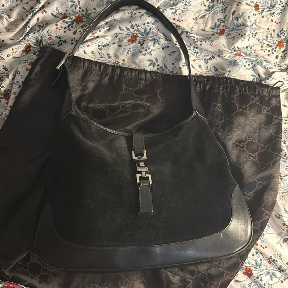 Gucci suede Jackie shoulder bag